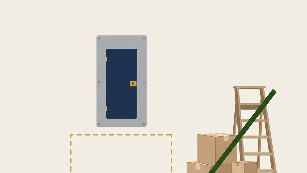 Electrical panel with blocked working space